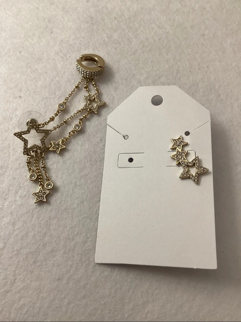 Emily in Paris Gold-Tone 2-Pc. Set Pavé Star Stud Single Earring & Ear Climber